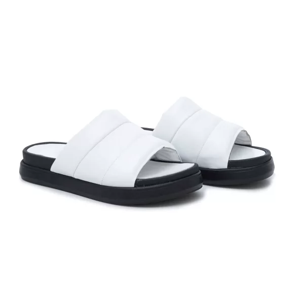 Δερμάτινα Flatforms Art 1SS26 White