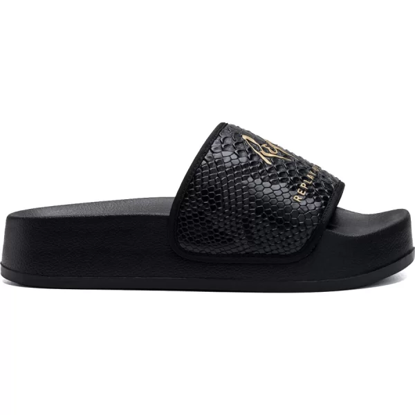 REPLAY μαύρη σαγιονάρα LOTTY SNAKE 2