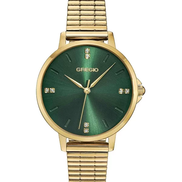 GREGIO Sleek Crystals - GR470021 Gold case with Stainless Steel Bracelet