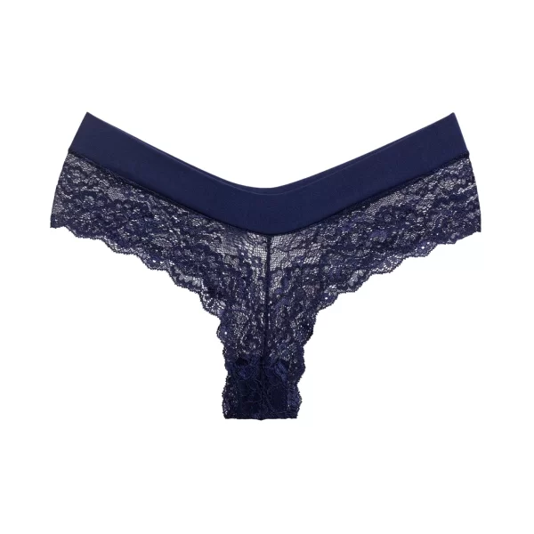 Brazilian Slip με δαντέλα χωρίς ραφές | 819 ΜΠΛΕ ΣΚΟΥΡΟ