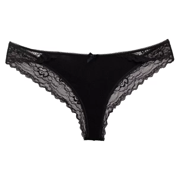 Brazilian Slip χαμηλόμεσο με ελαστική δαντέλα | 661 ΜΑΥΡΟ