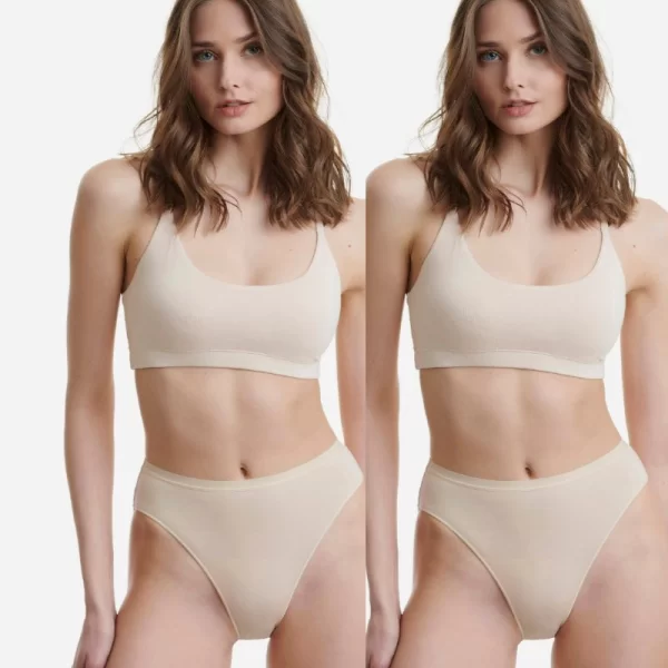 Slip ψηλόμεσα Bamboo 2άδα | W2033 ΜΠΕΖ