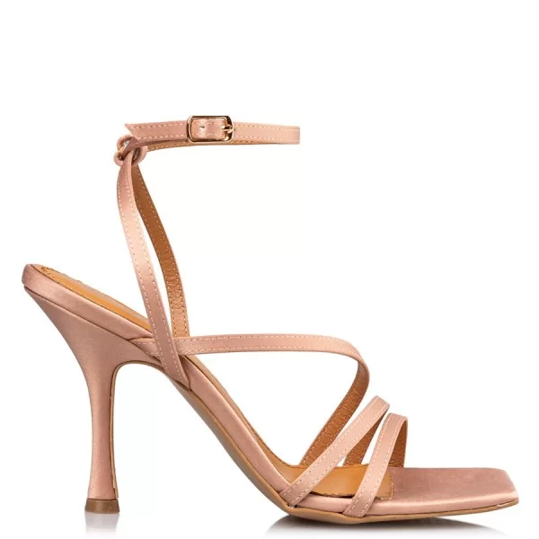 WRAPAROUND SATIN SANDALS