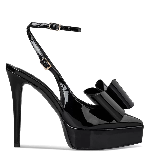 PLATFORM HEEL BOW PUMPS