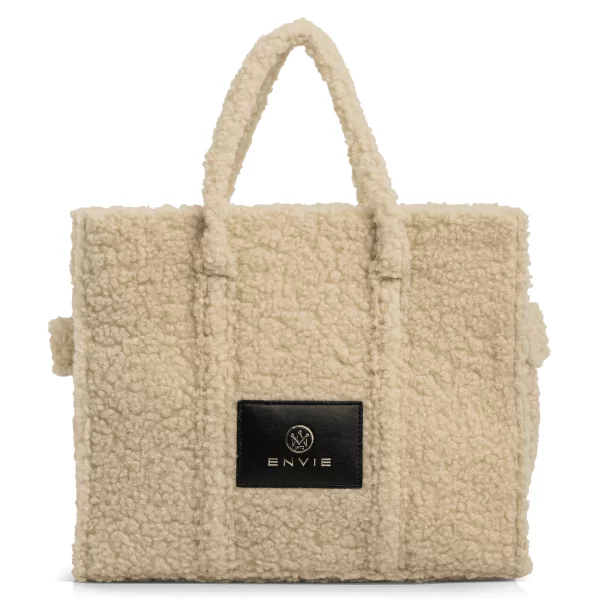 FAUX SHEARLING TOTE BAG