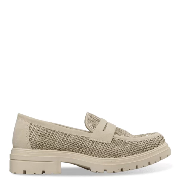 RAFFIA-EFFECT LOAFERS