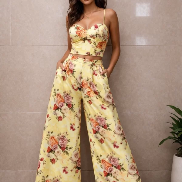 ΣΕΤ ΤΟΠ & ΠΑΝΤΕΛΟΝΑ FLORAL Κίτρινο