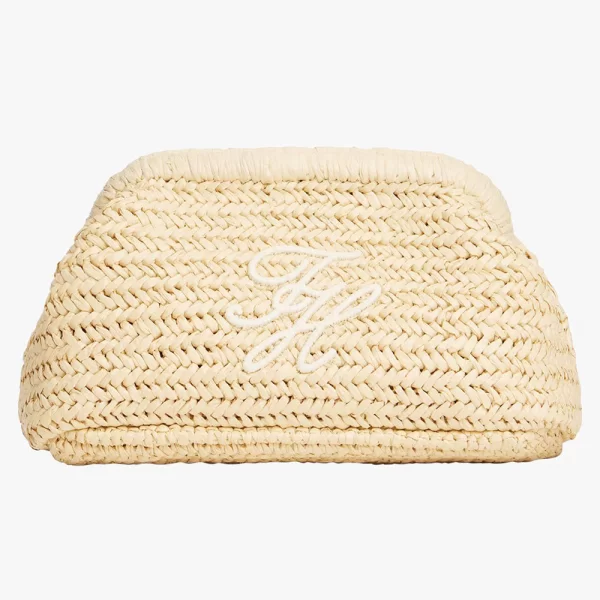TOMMY HILFIGER TH ELEVATED SUMMER CLUTCH RAFFIA AW0AW18627-0F4 Biege