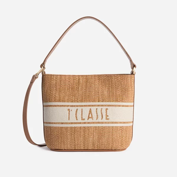 ALV.MARTINI BUCKET BAG 80%CO,PA20%LEATH. IT.ORIGIN LLE93-9925-0970 Tan