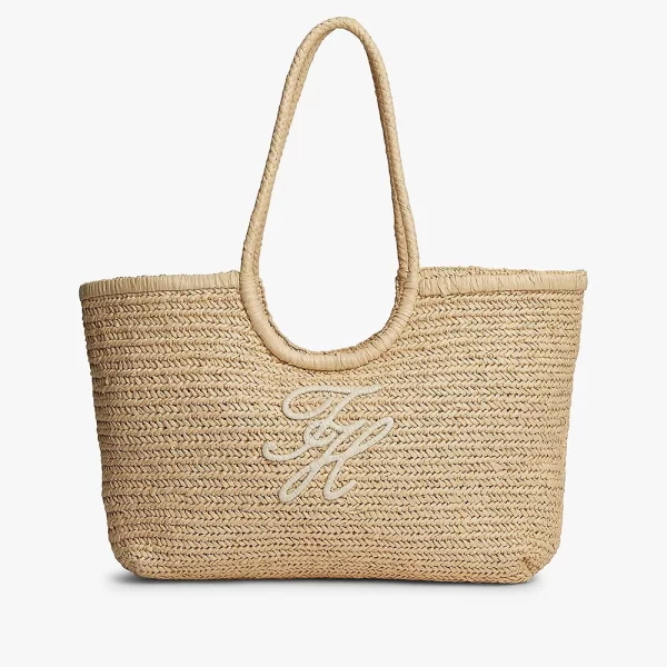 TOMMY HILFIGER TH ELEVATED SUMMER TOTE RAFFIA AW0AW18536-0F4 Biege