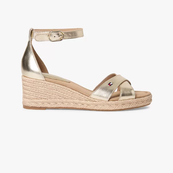 TOMMY HILFIGER MID WEDGE ESPAD X CROSS GOLD FW0FW09333-0HS Gold