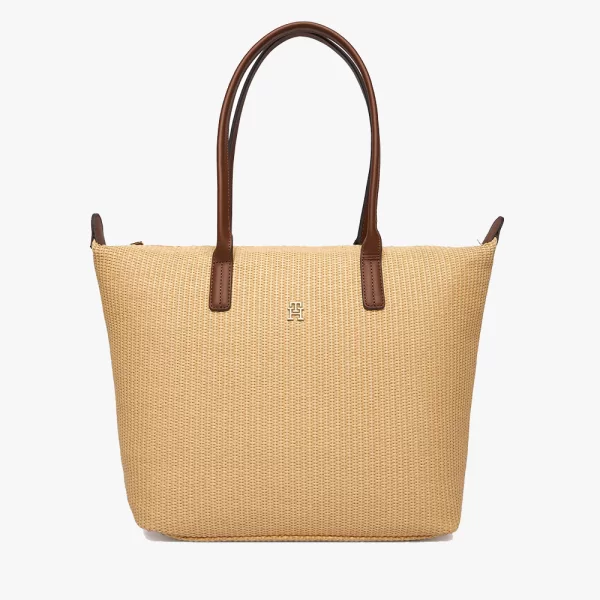 TOMMY HILFIGER POPETTE TOTE RAFFIA AW0AW18528-0F4 Biege