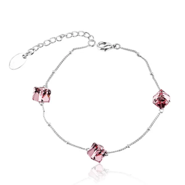 Βραχιόλι Ασημένιο, με κρύσταλλα Swarovski Επιπλατινωμένο, BC30253-LR