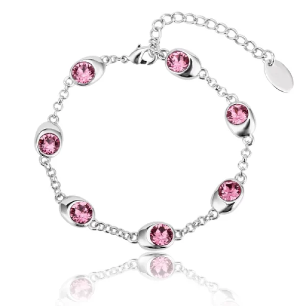 Βραχιόλι Ορείχαλκος, με κρύσταλλα Swarovski Επιπλατινωμένο, BC30236-RO