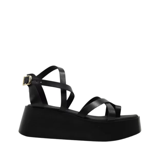 Γυναικείες πλατφόρμες Ragazza 01213 μαύρο δέρμα