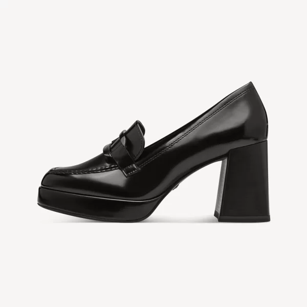 Tamaris γυναικείες γόβες με χοντρό τακούνι και μεταλλική λεπτομέρεια - 1-24443-43 Ασημί