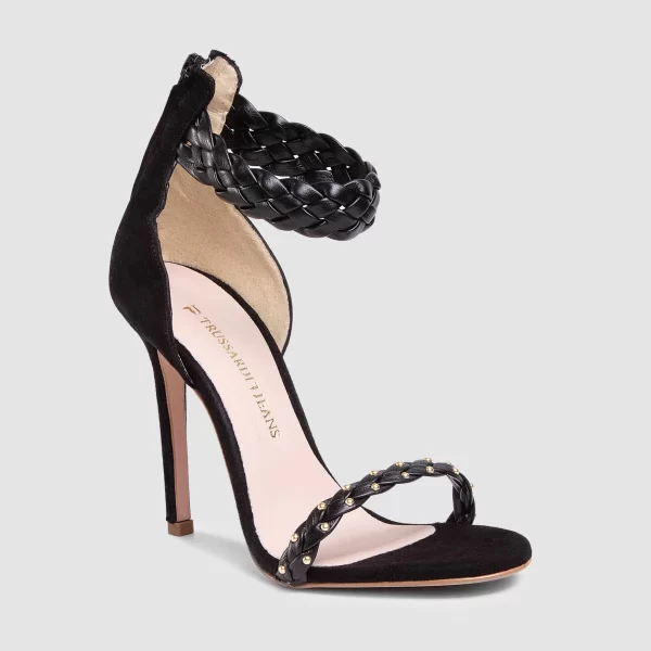 Trussardi γυναικεία πέδιλα με διακοσμητικές πέτρες - 79A00523-9Y099998 Μαύρο