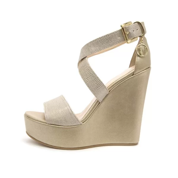 Trussardi γυναικείες πλατφόρμες μεταλλιζέ με croco σχέδιο - 79A00213-9Y099999 Χρυσό