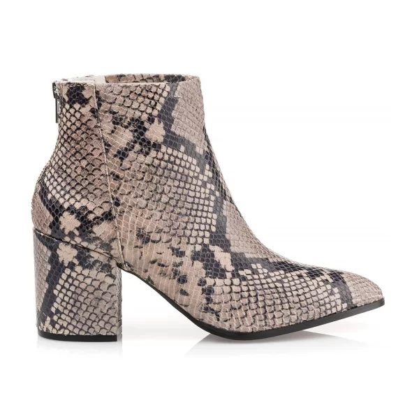 Steve Madden γυναικεία μποτάκια με snakeskin print ''Jillian'' - 744-JILLIAN TA.SN Μπεζ