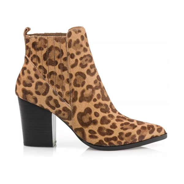 Steve Madden γυναικεία μποτάκια με leopard print ''Justina'' - 219744-JUSTINA Μπεζ