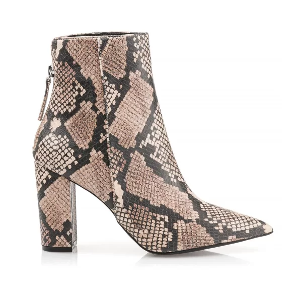 Steve Madden γυναικεία μποτάκια με snakeskin print ''Renn'' - 219744-RENN Μπεζ