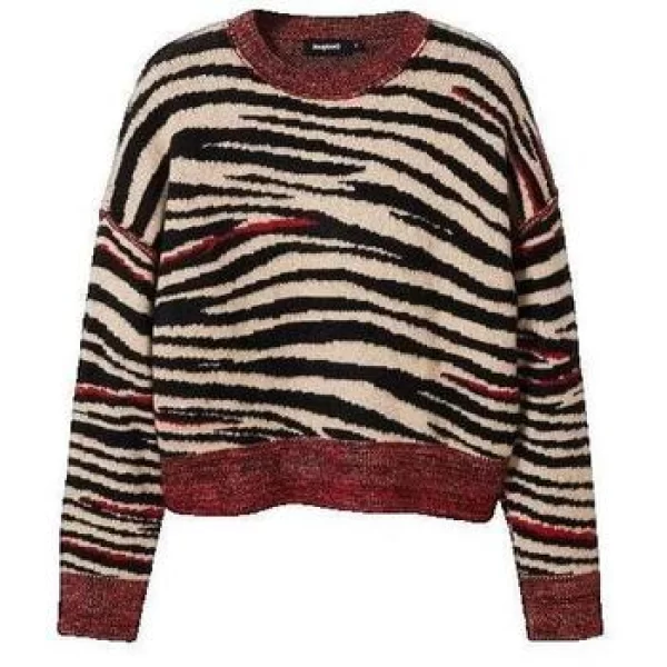 Πουλόβερ Desigual Oversize Zèbre