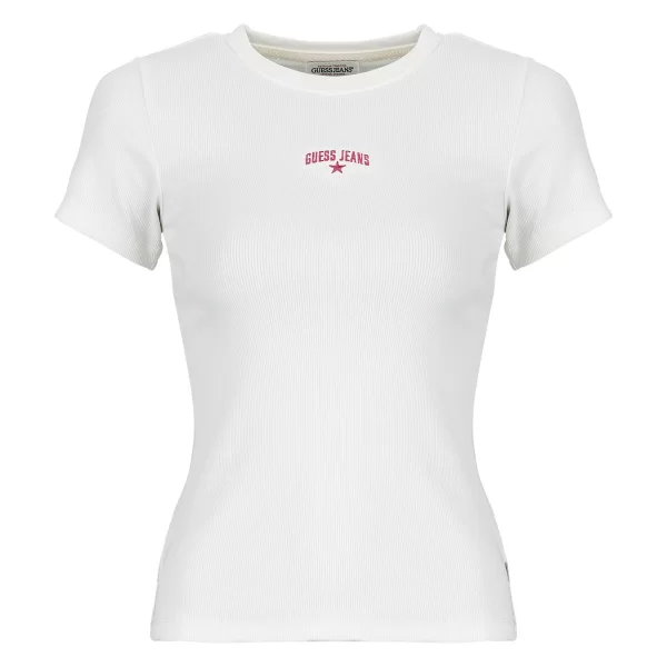 T-shirt με κοντά μανίκια Guess GJ SS CN RIB EMBRO