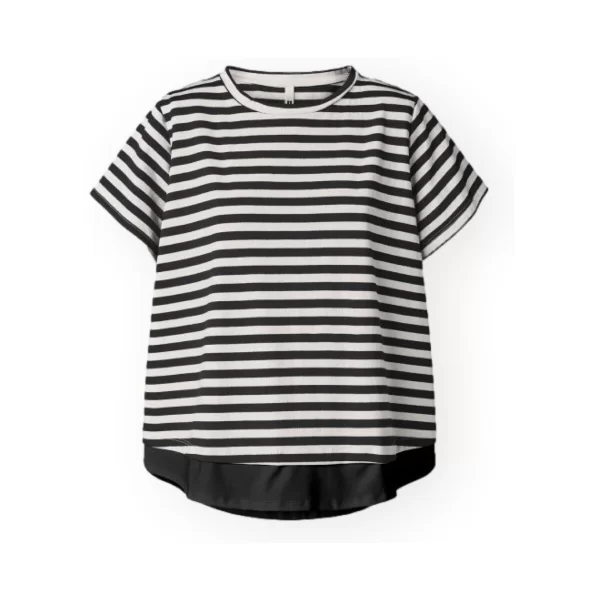 T-shirt με κοντά μανίκια Wendy Trendy Top 220692 - Black/Ecru