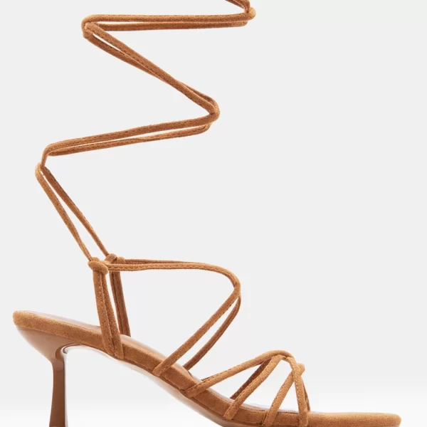 Πέδιλα Lace Up με Χιαστί Λουράκια - Κάμελ