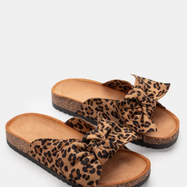 Σανδάλια Flatform με Διακοσμητικό Φίογκο - Animal Print