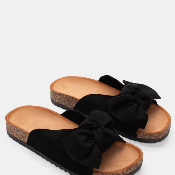 Σανδάλια Flatform με Διακοσμητικό Φίογκο - Μαύρο
