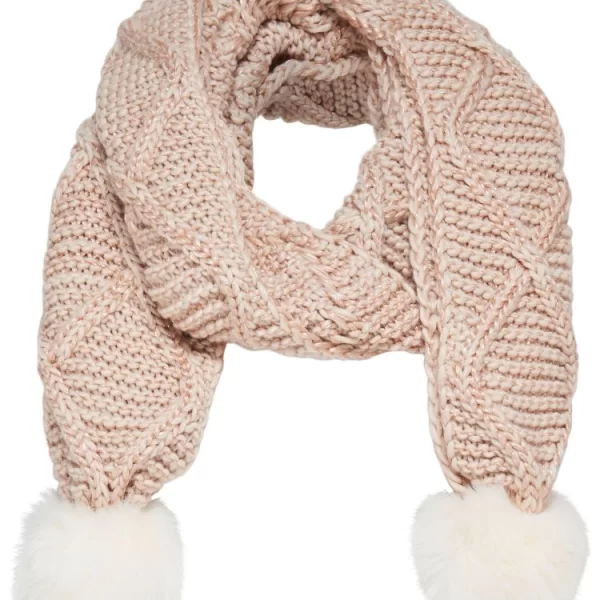 ΚΑΣΚΟΛ ONLY ASTA KNIT SCARF CAMEO ROSE /WHITE POMPOM ONLY