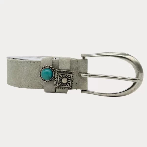 ΖΩΝΗ NINO VENTURI LEATHER SUEDE ECRU NINO VENTURI