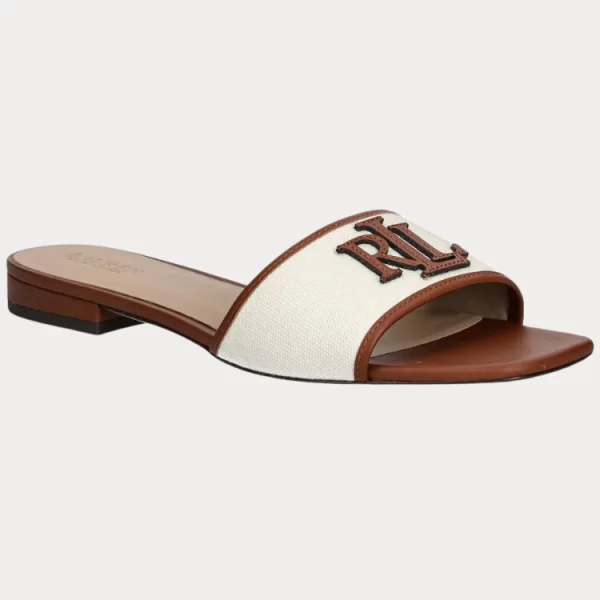 SANDALS RALPH LAUREN EVERLEY NATURAL TAN POLO RALPH LAUREN
