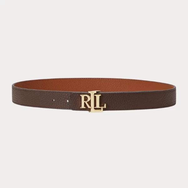 ΔΕΡΜΑΤΙΝΗ ΖΩΝΗ POLO RALPH LAUREN REV LRL 30-BELT-MEDIUM ΚΑΦΕ ΤΑΜΠΑ POLO RALPH LAUREN