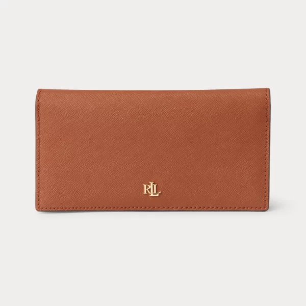 ΠΟΡΤΟΦΟΛΙ RALPH LAUREN SLIM WALLET-WALLET-MEDIUM TAN POLO RALPH LAUREN