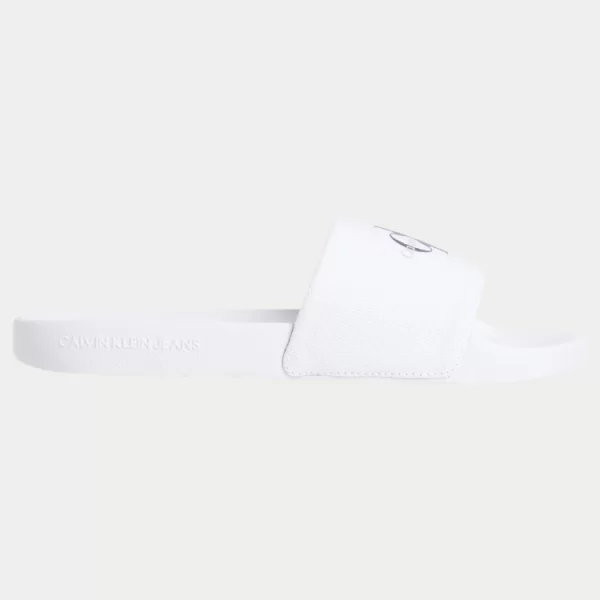 SLIDES CALVIN KLEIN MONOGRAM WN BRIGHT WHITE CALVIN KLEIN