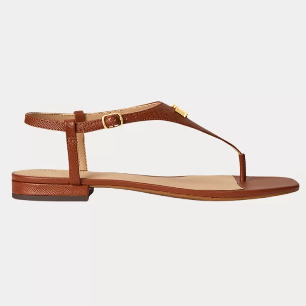 ΣΑΝΔΑΛΙΑ POLO RALPH LAUREN CRSSHTCH EMBSD LTHR-EVERLEY 2-SN-FSA ΤΑΜΠΑ POLO RALPH LAUREN