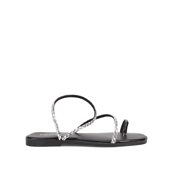 Μαύρο σανδάλι με στρας