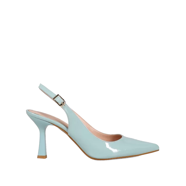 Γαλάζια λουστρίνι εξώφτερνη γόβα