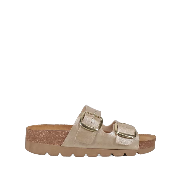 Χρυσό footbed σανδάλι