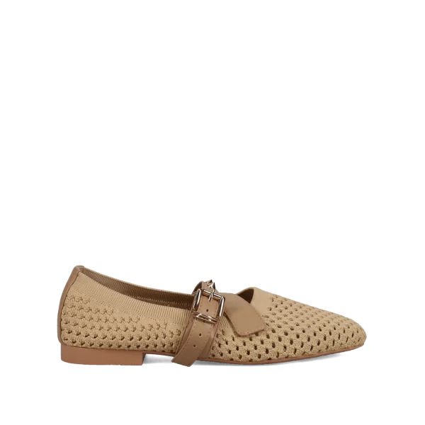 Μπεζ πλεκτή μπαλαρίνα