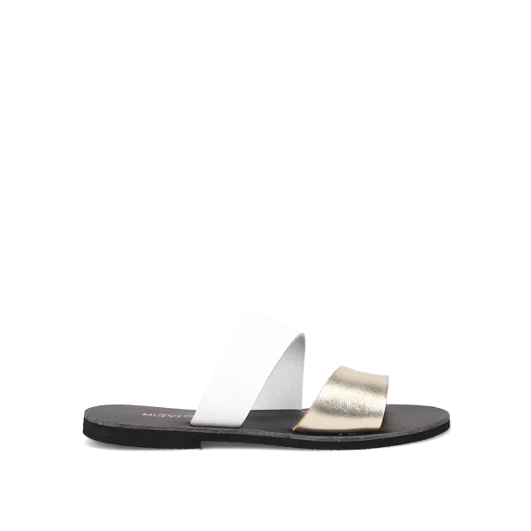 Χρυσό δερμάτινο σανδάλι