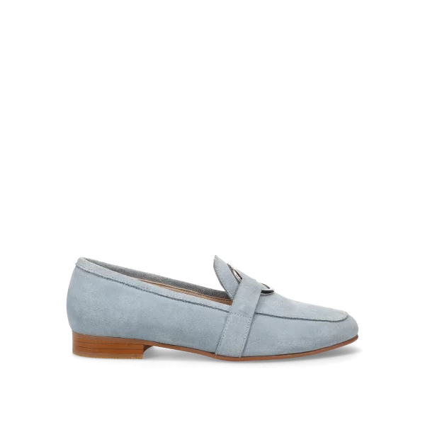 Γαλάζιο δερμάτινο μοκασίνι