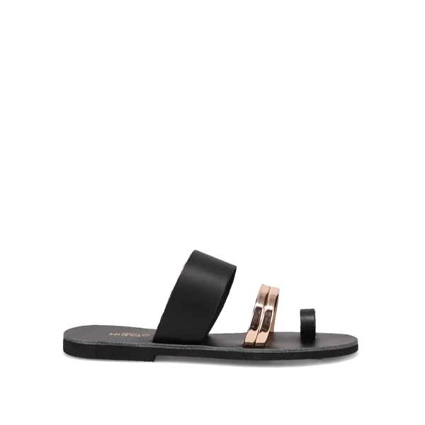 Μαύρο δερμάτινο σανδάλι