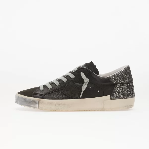 Sneakers Philippe Model Prsx Low Woman Veau Glitter Mixage/ Noir EUR 36