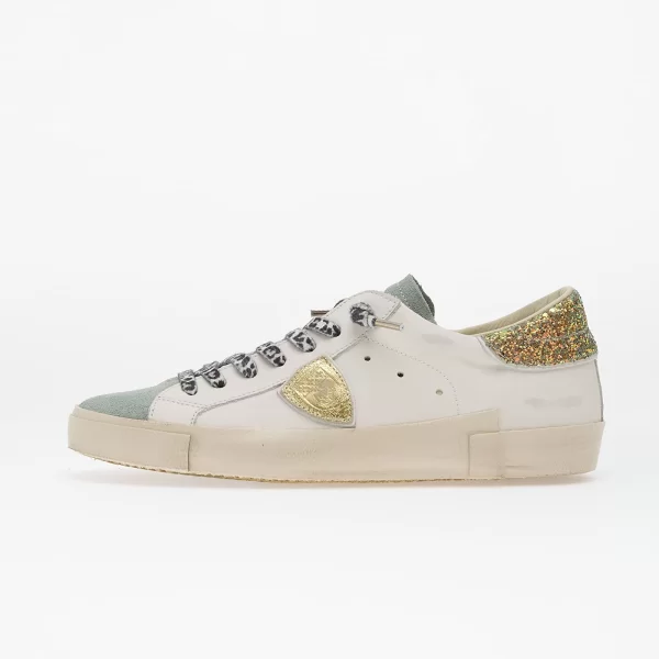 Sneakers Philippe Model Prsx Low Woman Veau Glitter/ Blanc Azul EUR 36