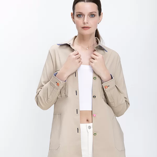 Vilagallo Γυναικείο Σακάκι Regular Fit Με Πολύχρωμα Κουμπιά Και Utility Τσέπες