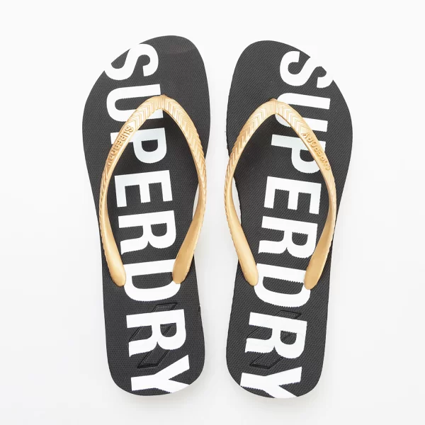 WOMEN'S SUPERDRY CODE ESSENTIAL FLIP FLOPS ΜΑΥΡΟ