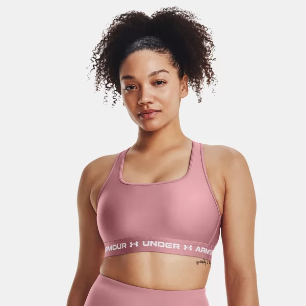 UNDER ARMOUR MID CROSSBACK SPORTS BRA ΡΟΖ